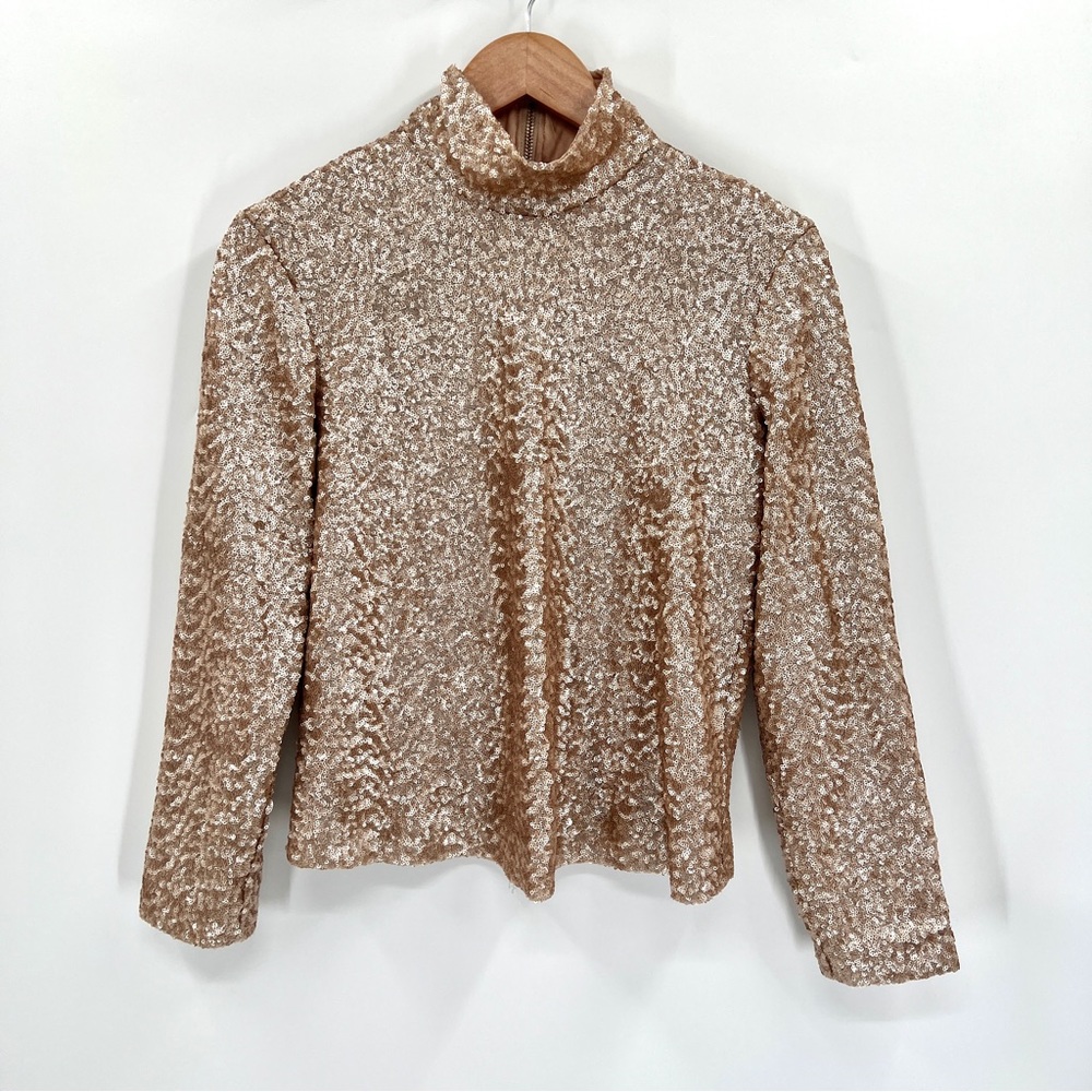 Anine Bing Gold Sequin Blouse